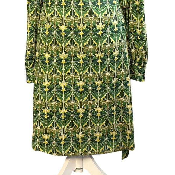 Banana Republic Wrap Dress Size Medium Silk Green Long Sleeve Vintage Y2k Artsy - Picture 5 of 9